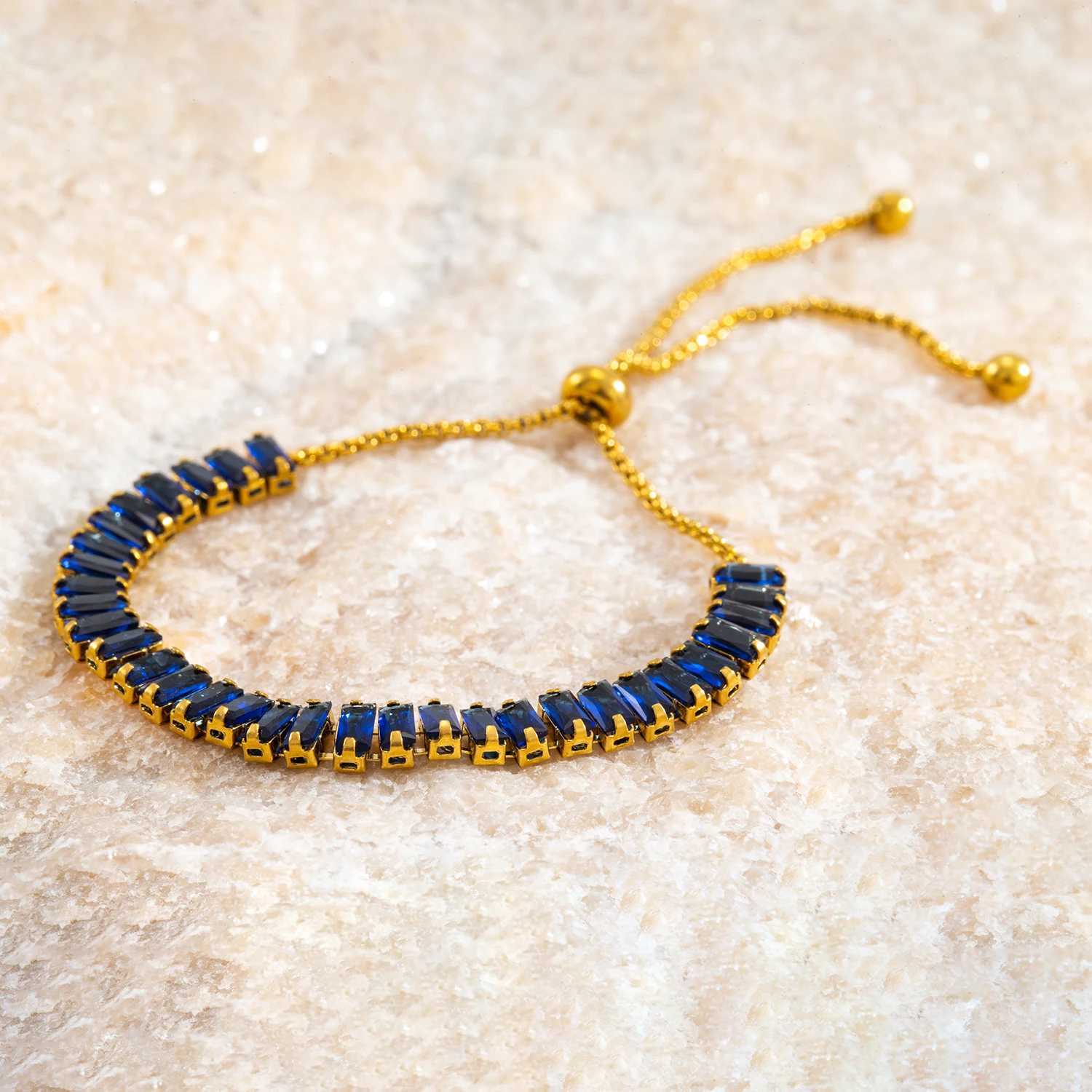 Womens Adjustable CZ Bracelet - Sparkling Zirconia Chain Shines on Hypoallergenic Stainless Steel Dazzling Everyday Jewelry J251122