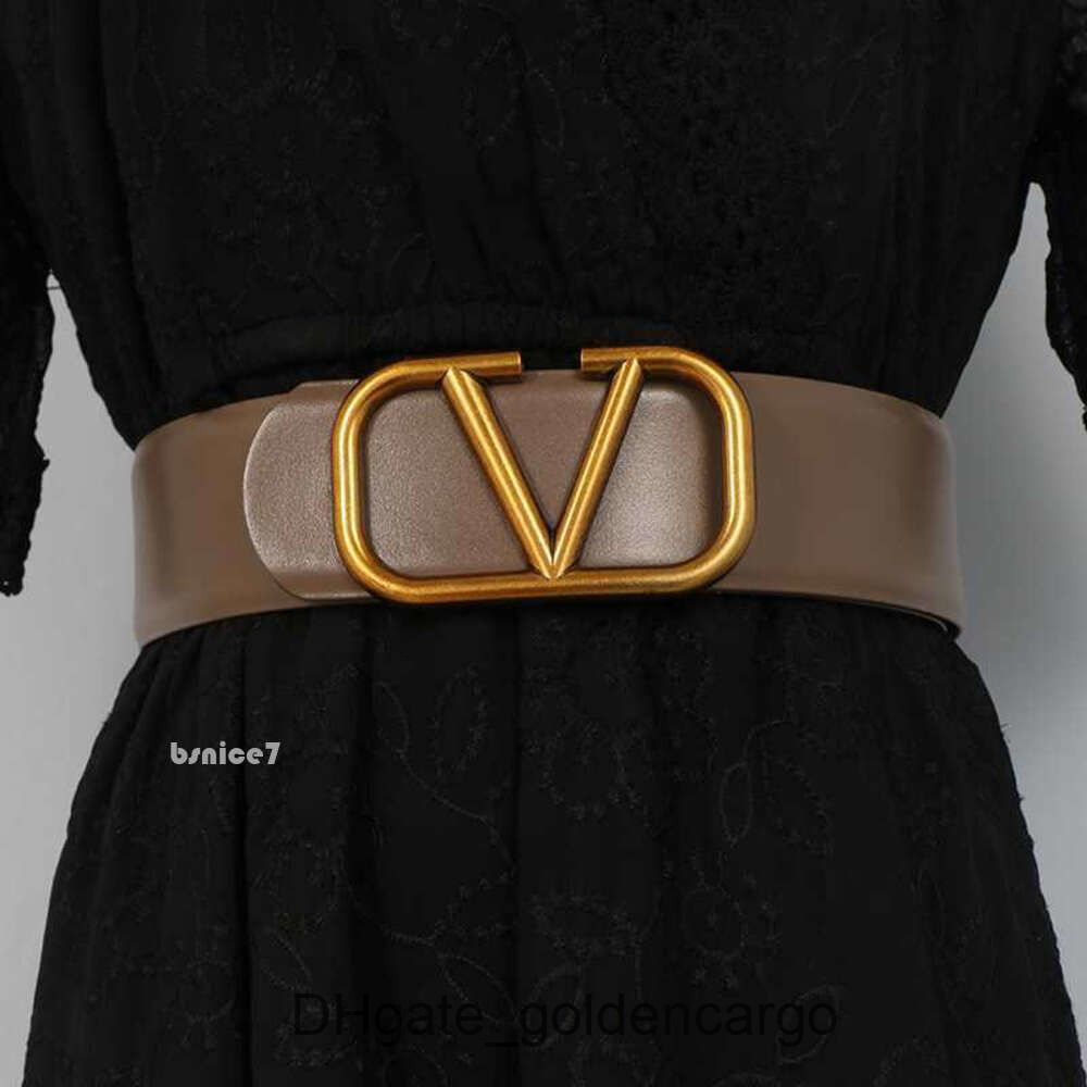 Coat Button Belt Letter Net Matching Red Belt Light Metal Luxury Head Leather Small with Crowd Skirt Big V Waist Belts Highquality Size 92 valentio Valentinolies TAO9