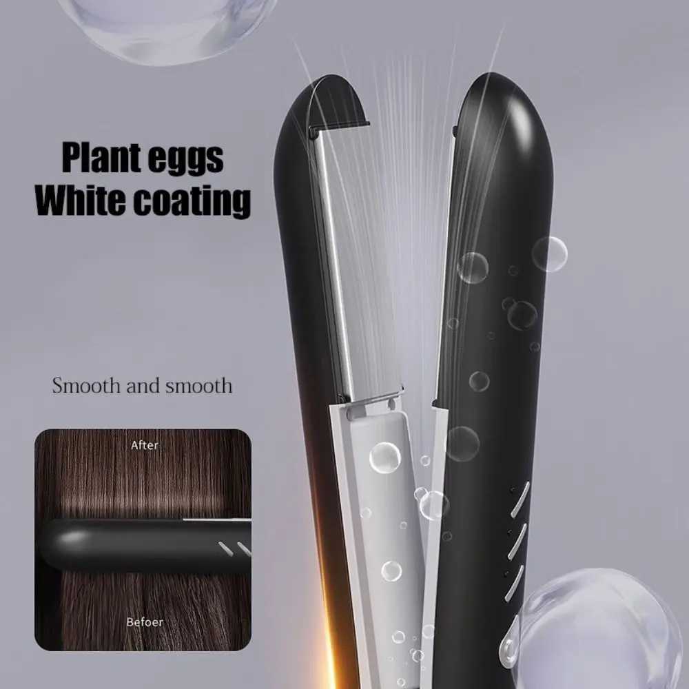 2 in 1 Cordless Hair Straightener Rechargeable Mini Straightener Flat Iron with 3 Temperature Settings Type-C Curling IronT251122