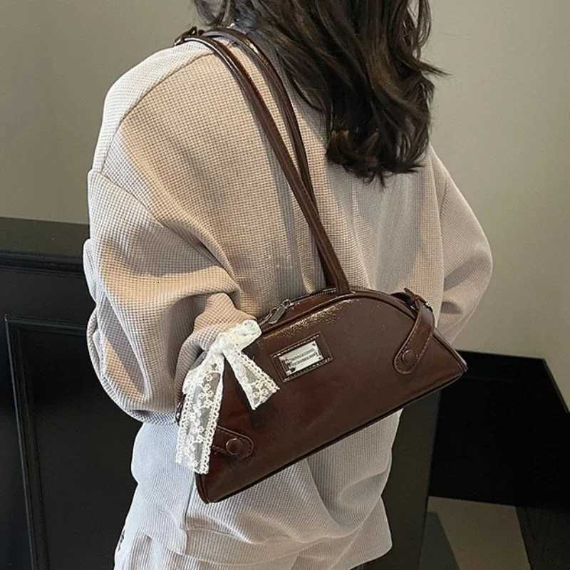 Women Casual Tote Handbag PU Leather Bow Leisure Armpit Handbag Solid Color Travel Underarm Handbag Female Dating BagT251122