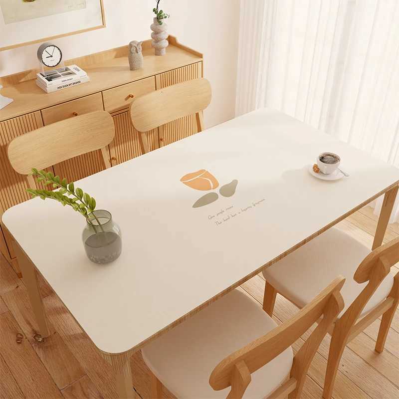 Tablecloth waterproof oil resistant no wash PVC household heat-resistant leather dining table mat rectangular coffee table mat C251122