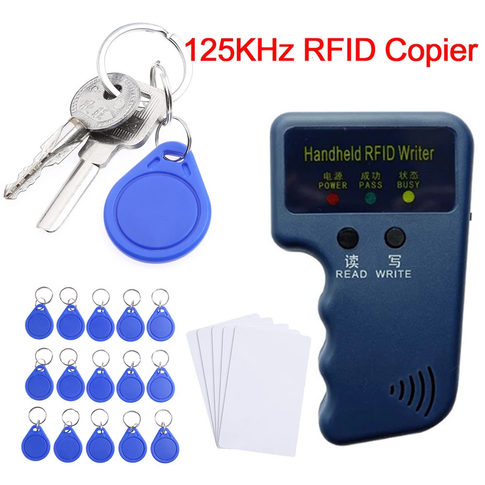 Waterproof Handheld 125khz RFID Duplicator Key Copier Reader Writer ID Card Cloner Programmer Writable Key Cards Keyfobs 250417