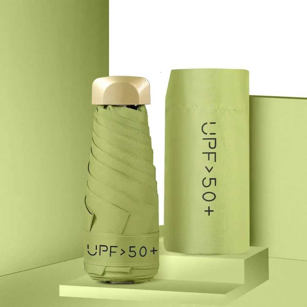 Ultra Light Mini Pocket Umbrella 5 Fold Compact Sun UV Protection Black Rubber Handle Portable Travel Capsule UmbrellaM251122