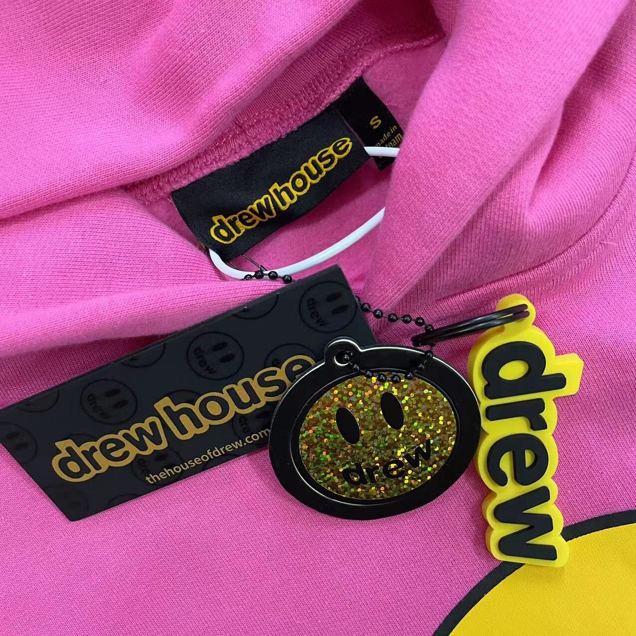 Drew House Justin Bieber's DREW smiling face fleece-lined hoodie for men and women loose-fitting street long-sleeve hooded sweater