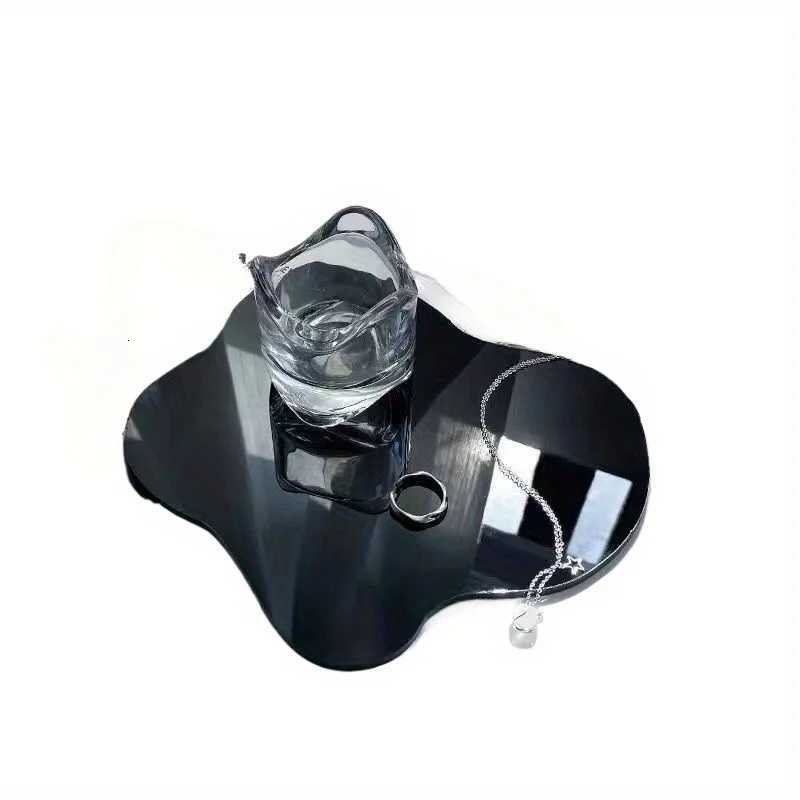 1 abstract cloud shaped acrylic coaster polished metal finish versatile jewelry display and coaster C251122