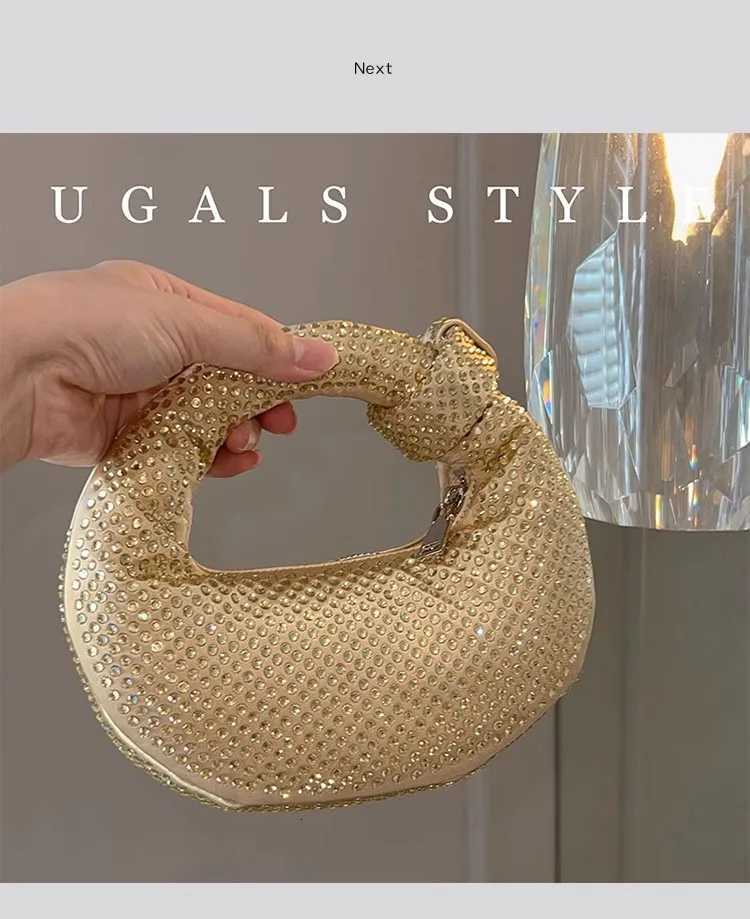 Crystal Shiny Diamonds Evening Bag Wedding Party Clutch Purse Luxury Satin Hobo Bag Fashion Womens Handbag Female Shoulder Bag K251121