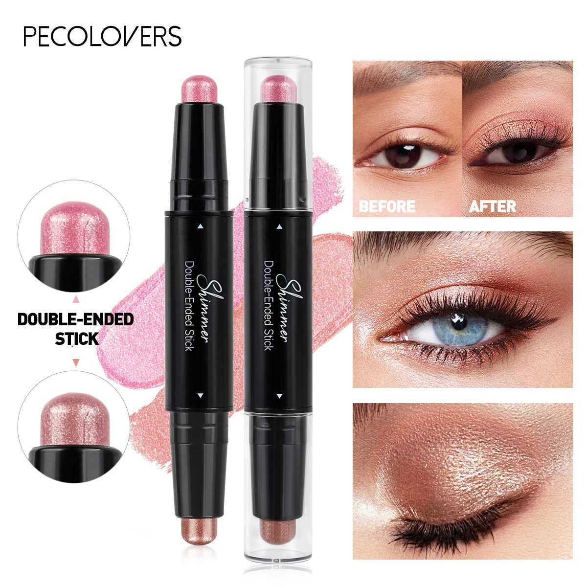Shimmer Brown Double Head Eyeshadow Stick Colorful High Waterproof Cream Eyes Shadow Pencil Long Lasting Makeup CosmeticT251122