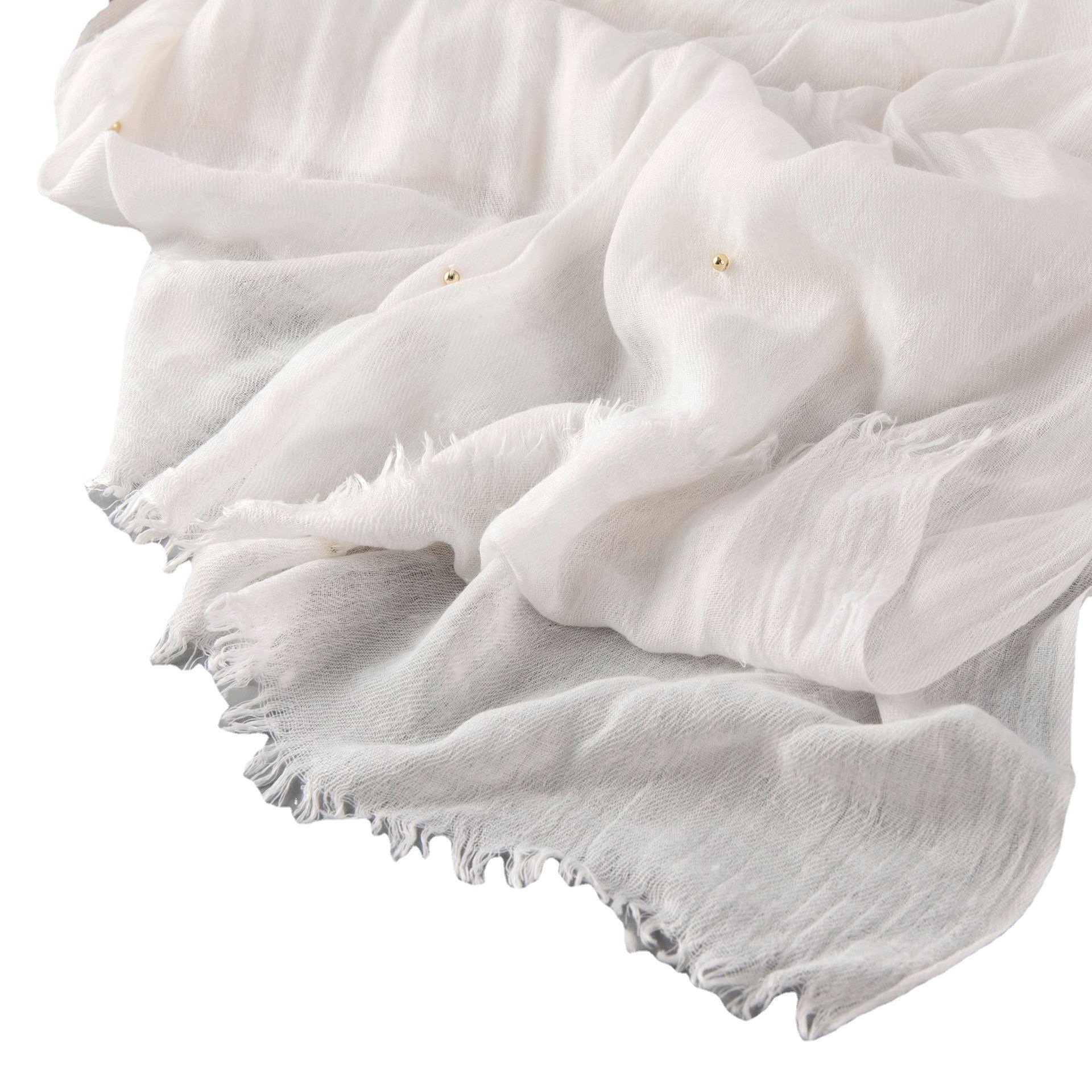 K482 Fashion beaded modal scarf new spring and autumn air-conditioned room shawl soft solid color cut label silk scarf manufacturers wholesale