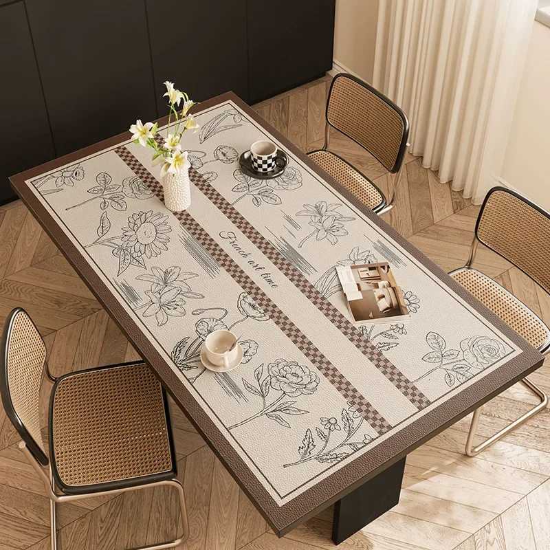 American High-end Tablecloth Waterproof and Oil-proof Leather Rectangular Coffee Table Tabletop Non-slip Mat Mantel De Mesa C251122