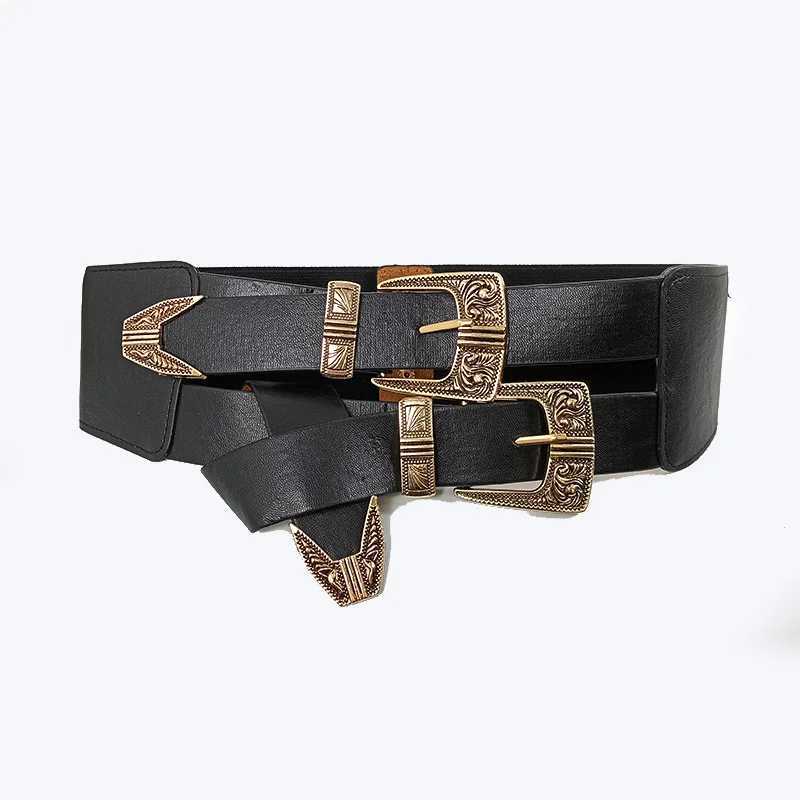Female Waist Gothic Elastic Corset Belt Female Stretch Cummerbunds High Quality Luxury Designer Black Punk Wide Belts For Women J251122