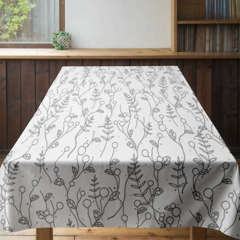 Stylish Printed Tablecloth Floral Pattern Rectangular Dining Cover Home Decor Soft Matte Fabric Easy Washable Table Linens for K C251122