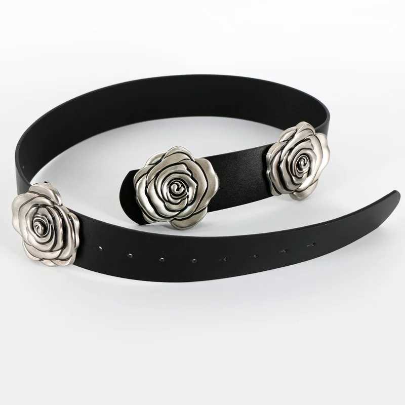 Exaggerated fashion camellia wide belt niche design decorative belt skirt coat waist cover senior accessories women J251122