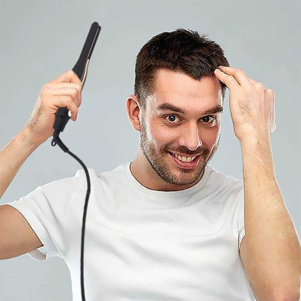 Mini Hair Straightener Small Flat Iron for Short Hair and Pixie Cut Dual Voltage Beard Thin Pencil Flat Iron Titanium TravelT251122