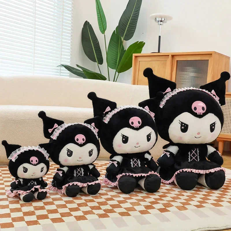 Sanrio Cartoon Kuromi Plush Doll Big Size Cute Uniform Little Devil Kawaii Plushies Stuffed Toy Soft Sleeping Pillow Girls Gift H251122