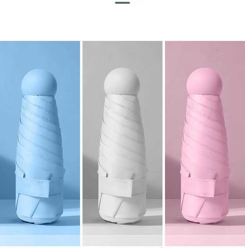 Mini Dualuse Capsule Umbrella Portable Rainproof Wind-resistant Sun Protection for All Weather Ideal for Outdoor TravelingM251122
