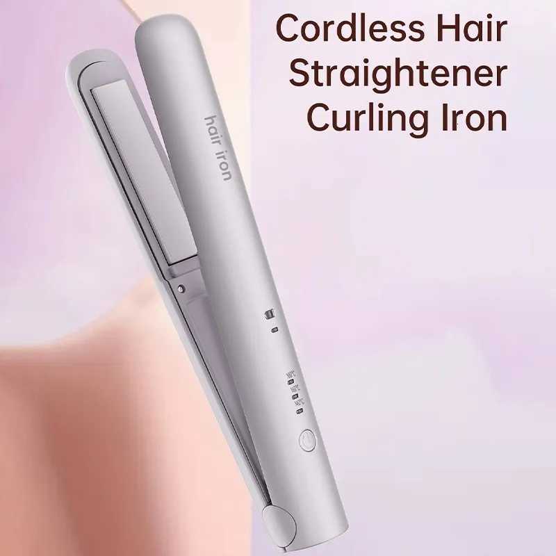 NEWLYPortable Mini Styling Iron Wireless Hair Straightener And Curler 2-In-1 With 3 Temperature Settings HeatT251122