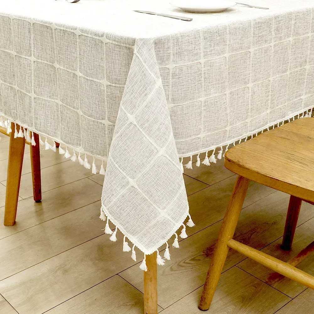 Nordic Tassel Cloth Tabl Embroidered Leaf American Tablecloths For Events Rectangular Jacquard Coffee Table Cover C251122