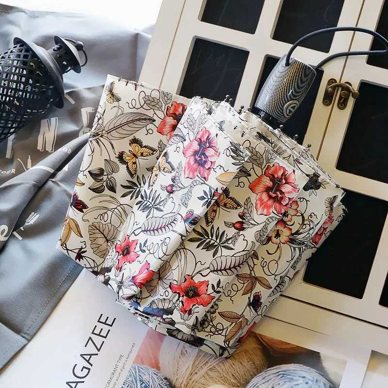 Fully Automatic Big Umbrella Parasol Windproof Reinforced UV Sun Protection Three Folding Umbrella Male Female Umbrellas TravelM251122