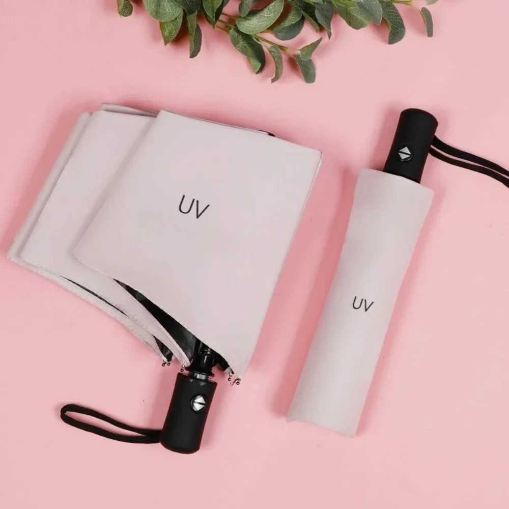 1PC Automatic Umbrella UV Folding Umbrella Sunscreen Umbrella Sunny Umbrella Sunscreen Umbrella Universal Black Rubber UmbrellaM251122