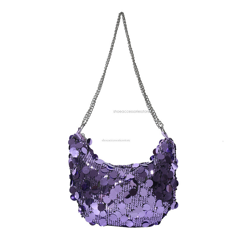 2025 New Light Luxury Women's Handbag Small Fashion Glitter Underarm Saddle Bag Fashion Single Shoulder Crossbody Bag Women's Bag Style