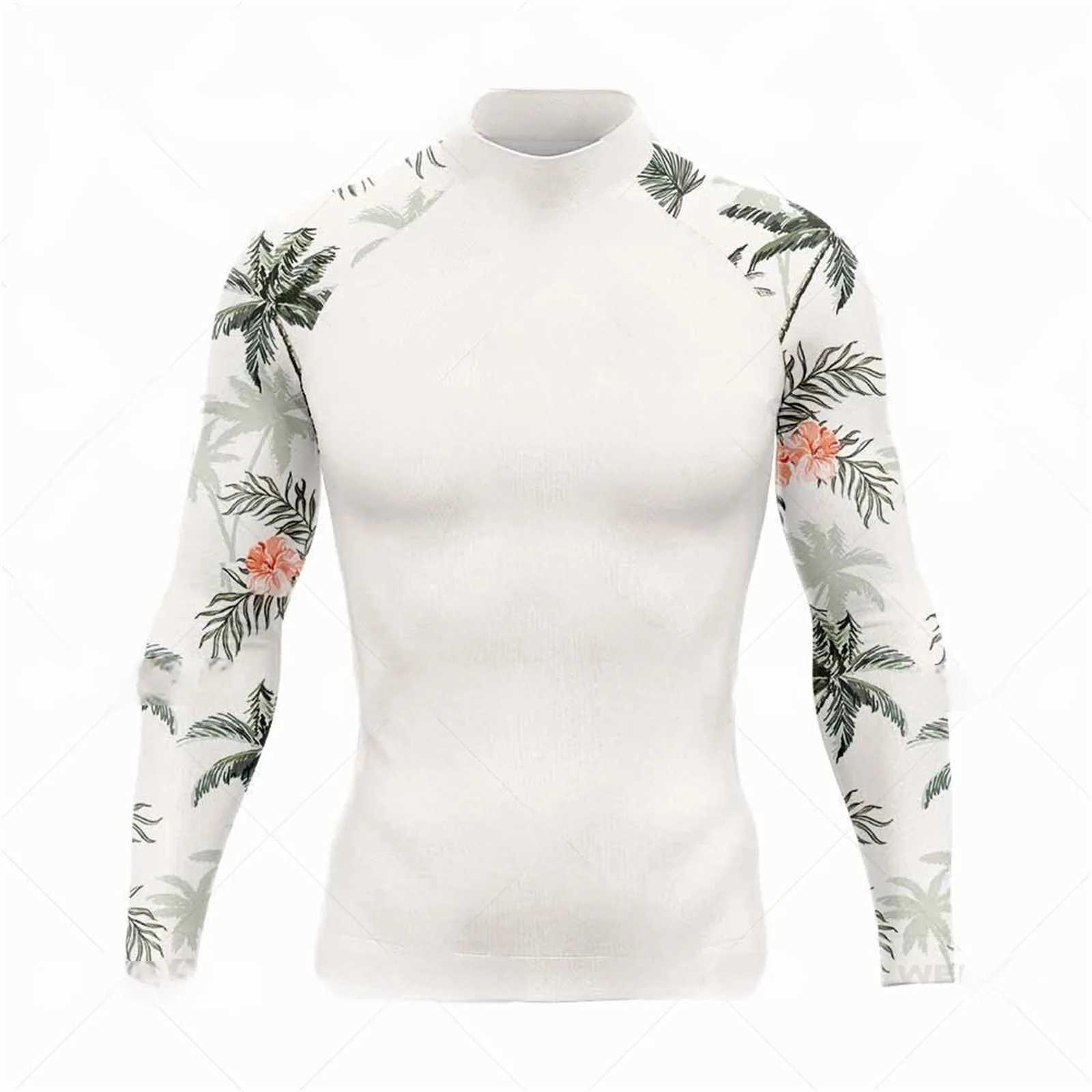 Mens Rush Protective Swimming Shirt Summer UPF 50+UV Sunscreen Quick Drying Beach Fishing Water Shirt Mens W250422