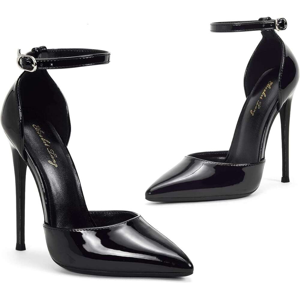 DHgadgets High Heels, Women Pumps D'Orsay Ankle Strap Pointed Toe Stiletto Heels Rhie Party Wedding Shoes