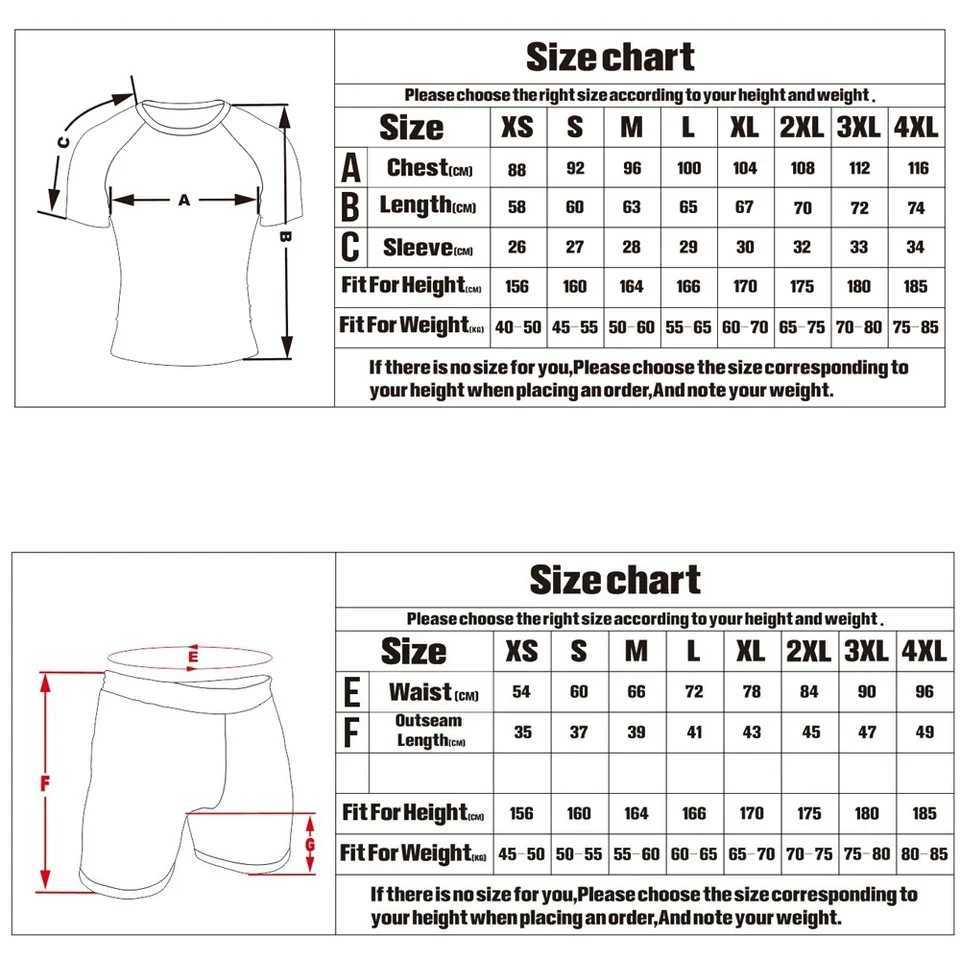 The third cute casual anime Rash Guards surfing jersey beach shirt swimsuit diving gym shorts MMA BJJ mens jiu jitsu fitness set W250422