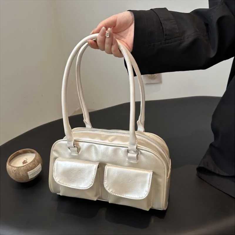 Retro Personality Commuter Double Ket Handbag Fashionable Underarm Single Shoulder Bag Small Design Autumn New Style bolsasT251122