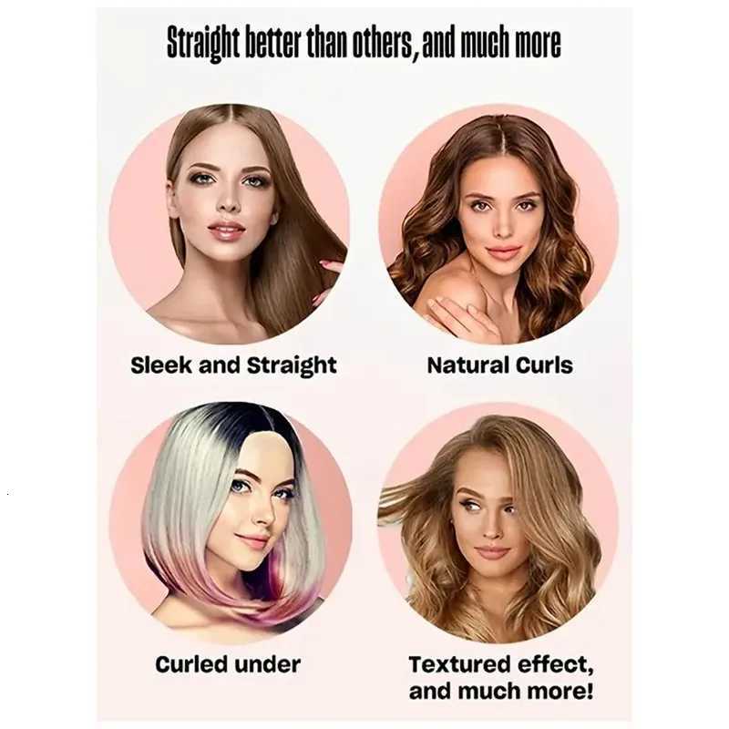 NEWLYPortable Mini Styling Iron Wireless Hair Straightener And Curler 2-In-1 With 3 Temperature Settings HeatT251122