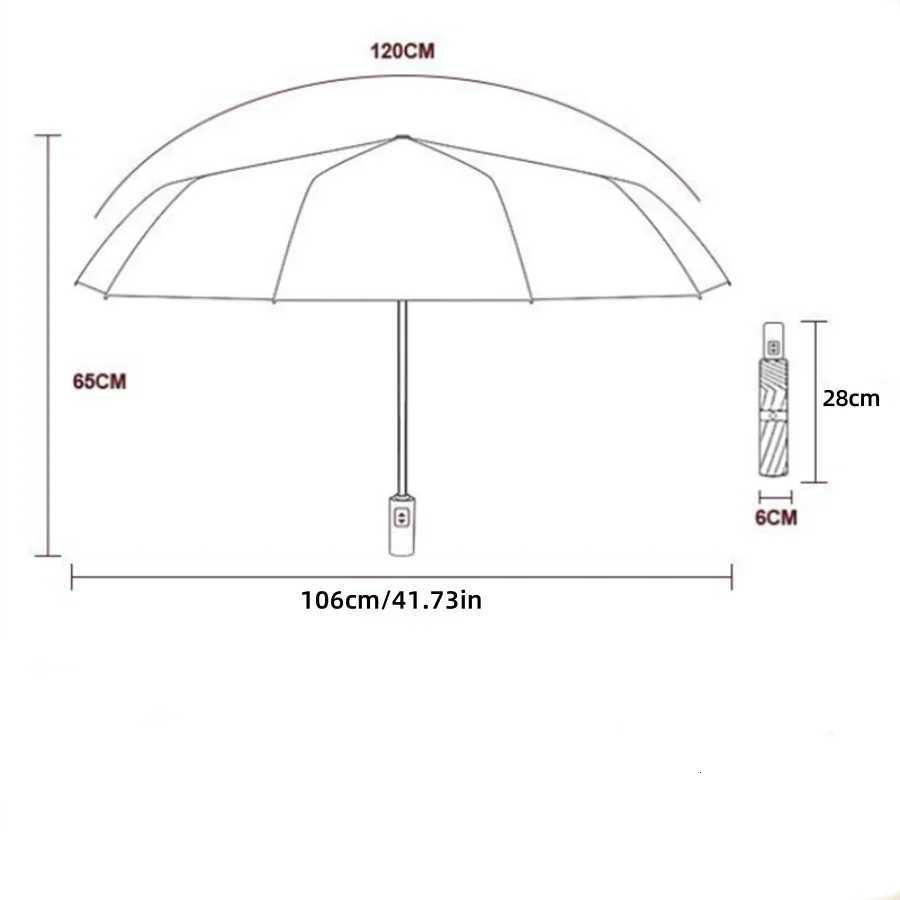 24-Bone Reinforced Auto Folding Umbrella - WindproofUV ProtectionLuxury BusinessUnisexPortable Auto Open/Close for Rain SunM251122