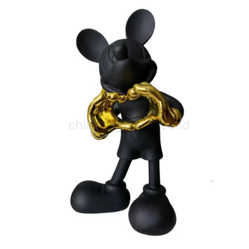 Disney Mickey Mouse Resin Figure Mickey Love Sitting Figurine Children Toy Model Cute Doll Home Halloween Gift Ornament Decor W20250421