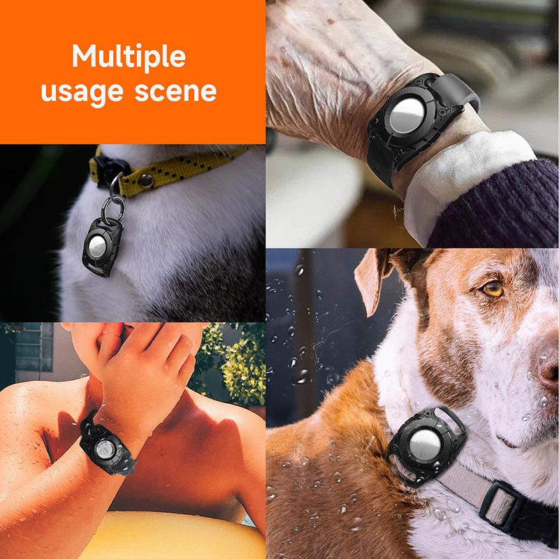 applicable apple airtag antilost device protective case portable pet tpu dog leash airtag waterproof protective case hard case