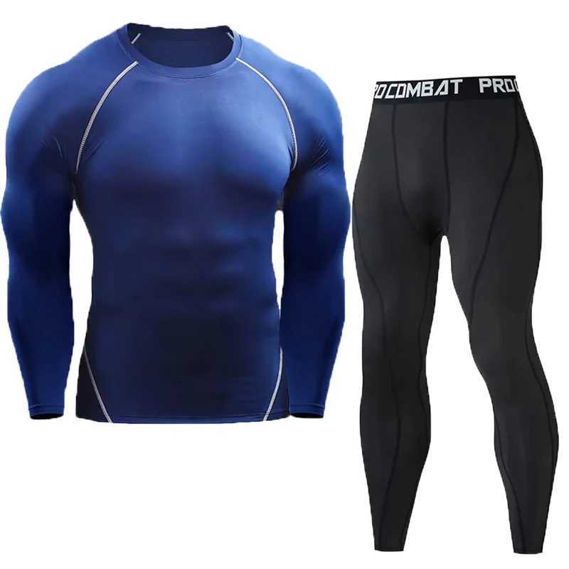 Mens compression set mens sportswear gym fitness set training jogging exercise tight fitting clothing W250421
