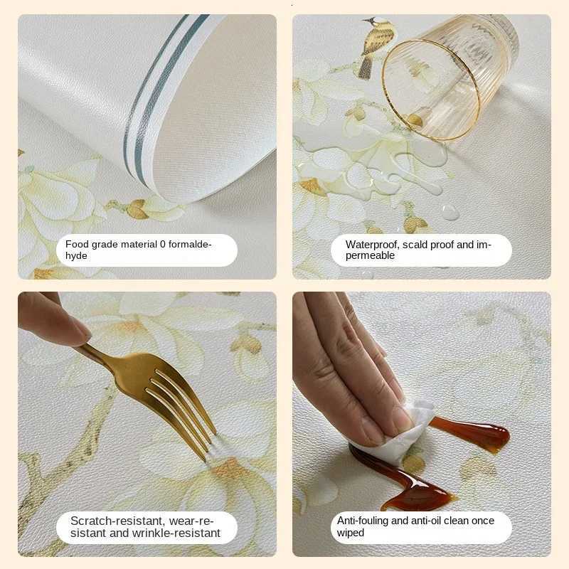 American High-end Tablecloth Waterproof and Oil-proof Leather Rectangular Coffee Table Tabletop Non-slip Mat Mantel De Mesa C251122