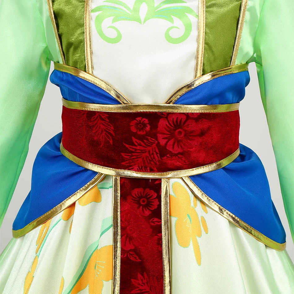 Disney Childrens Hanfu Traditional Costume Girl Mulan Role Playing Princess Dress Childrens Halloween Birthday Party Performance Costume W20250421
