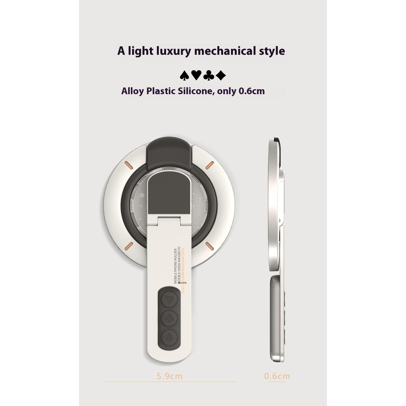 Creative new magnetic ring decompression rotary press mobile phone holder, night light magnetic force large anti-suction stable bracket