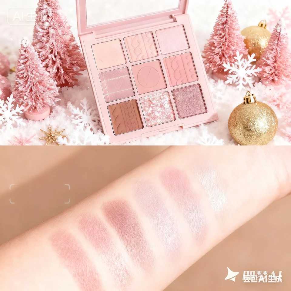 MUGELEEN 9-Color Eyeshadow Palette Explosive Shine Pearlescent Pink Series Essential for Daily Party Looks Highly PigmenteT251122