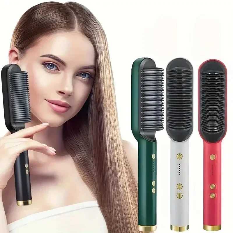 Multi-Functional Electric Hair Straightener Comb 2-in-1 Styler for Straightening Curling and StylingT251122