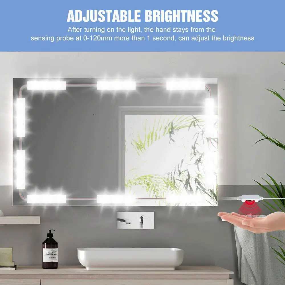 LED Vanity Mirror Lights Dressing Table Lamp Hand Sweep Sensor Dimmable Wall Lamps Home Room Bedroom Bathroom Mirrors Decoration M251122