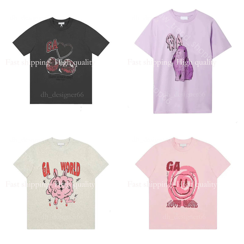 Mirror quality designer 25ss cotton gannitshirt printed women designer tees short sleeved summer fashion washed t-shirts lady loose tops t shirt s3 4d