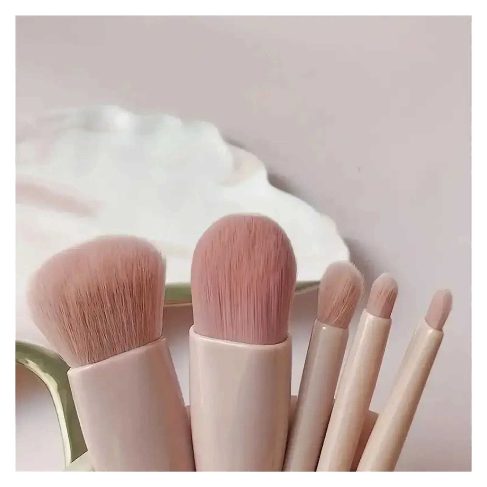 5pcs Travel Size Makeup Brushes Set Mini Makeup Brushes Small Complete Function Cosmetic Brushes Kit With Case And Mirror C251122