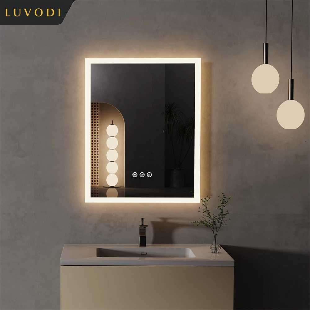 LUVODI LED Light Bathroom Mirror Wall Mounted Backlit Touch Mirror Dimmable Defog Vanity Makeup Mirror M251122