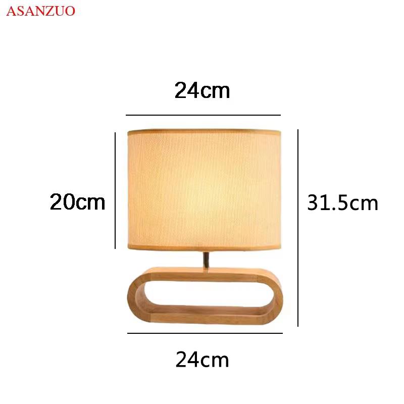 Nordic wood base table lamp cloth lampshade table lights for living room bedroom bedside desk lamp reading lights fixture E27