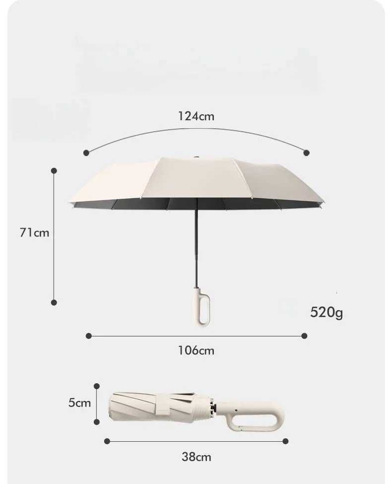 Auto Open Close Umbrella Reinforced Frame Large Windproof Reverse Umbrella For Men Women Students CarM251122