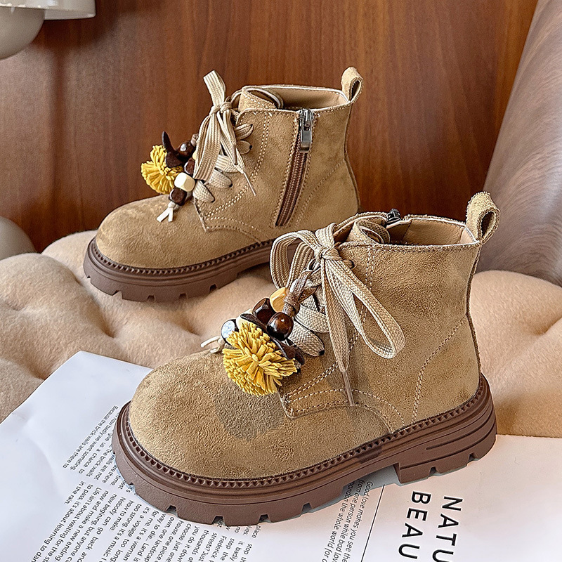 New designer shoes Autumn Winter New Warm Children s Martin Boots Girls Leather Boots Versatile British Style Boys Short Boots Cotton Boots