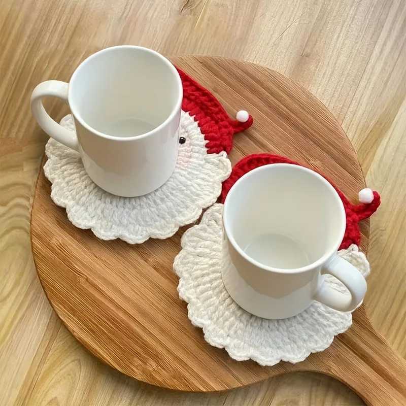 1PCS Christmas Hand-Woven Table Mat Thermal Insulation Anti-Scalding Placemat for Bowls Tea Cups Hot Pots C251122