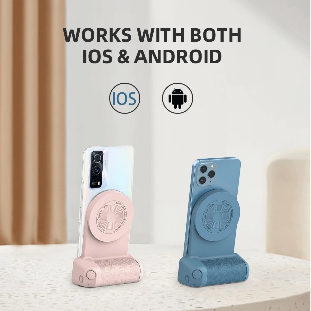 Bluetooth Phone Grip Magnetic Camera Handle Photo Bracket Anti-shake Selfie Device for Android Apple Magsafe Wireless Charging