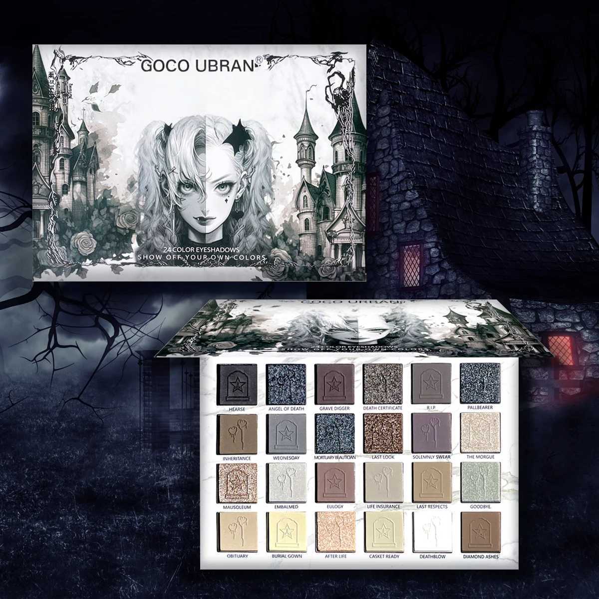 Dark Elf 24-Color Eyeshadow Palette - Vampire Inspired Matte/Shimmer/Glitter 12H Wear No Fallout Cosplay/Club/RaveHalloweenT251122