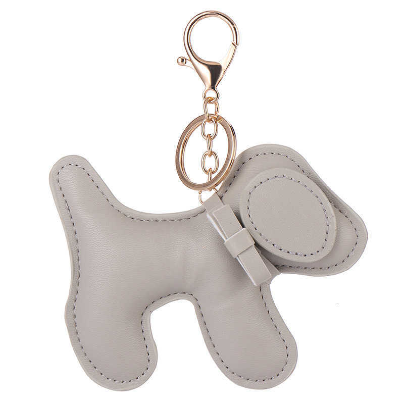 Creative puppy keychain leather pendant imitation leather cute dog keychain multi-color bag pendant