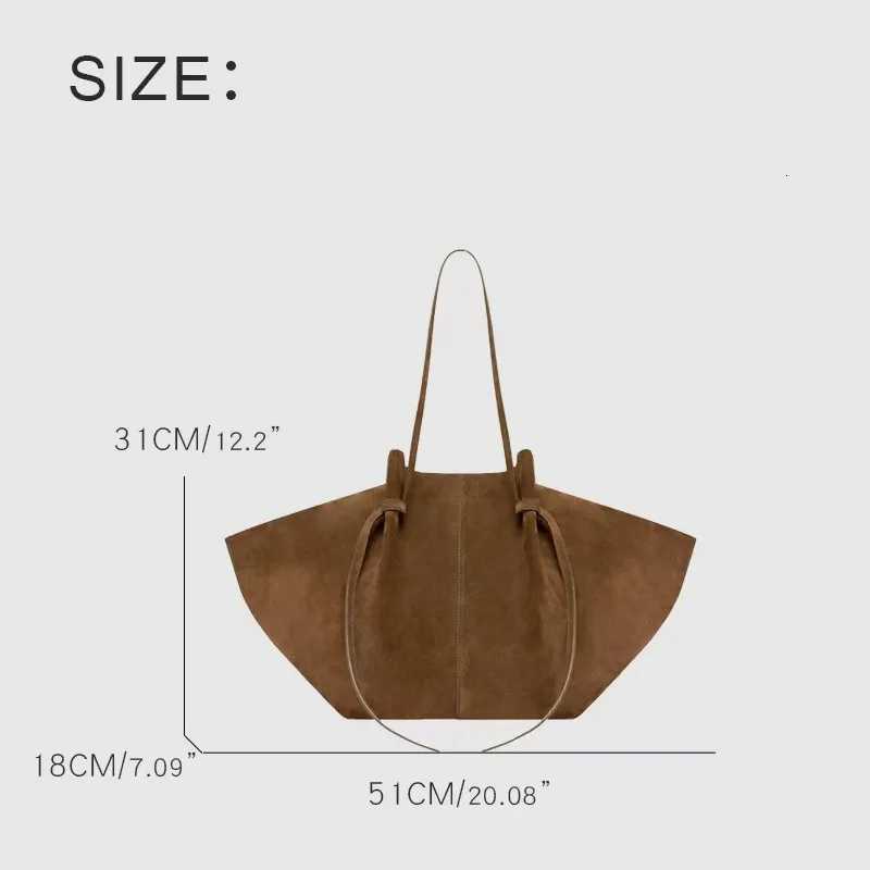 Luxury Faux Suede Womens Tote Bag Large Capacity Shoulder Bag Designer Handbag Wing-shaped Storage Bag Chic Frosted Shoppingbag K251121